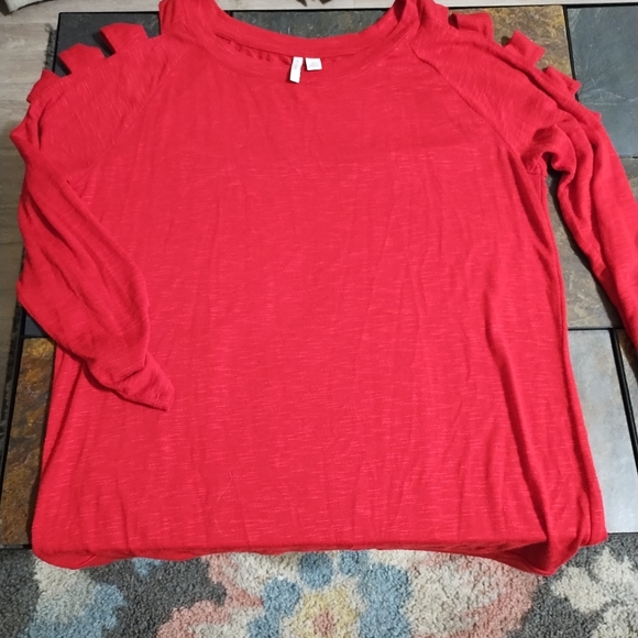 Cato long slit sleeve red top - Picture 8 of 8